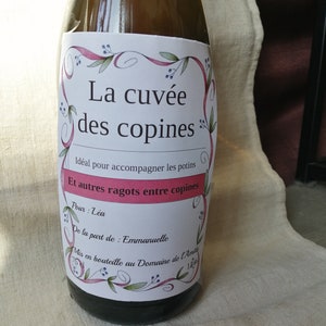 étiquette pour bouteille, pour une copine ou un copain, personnalisable