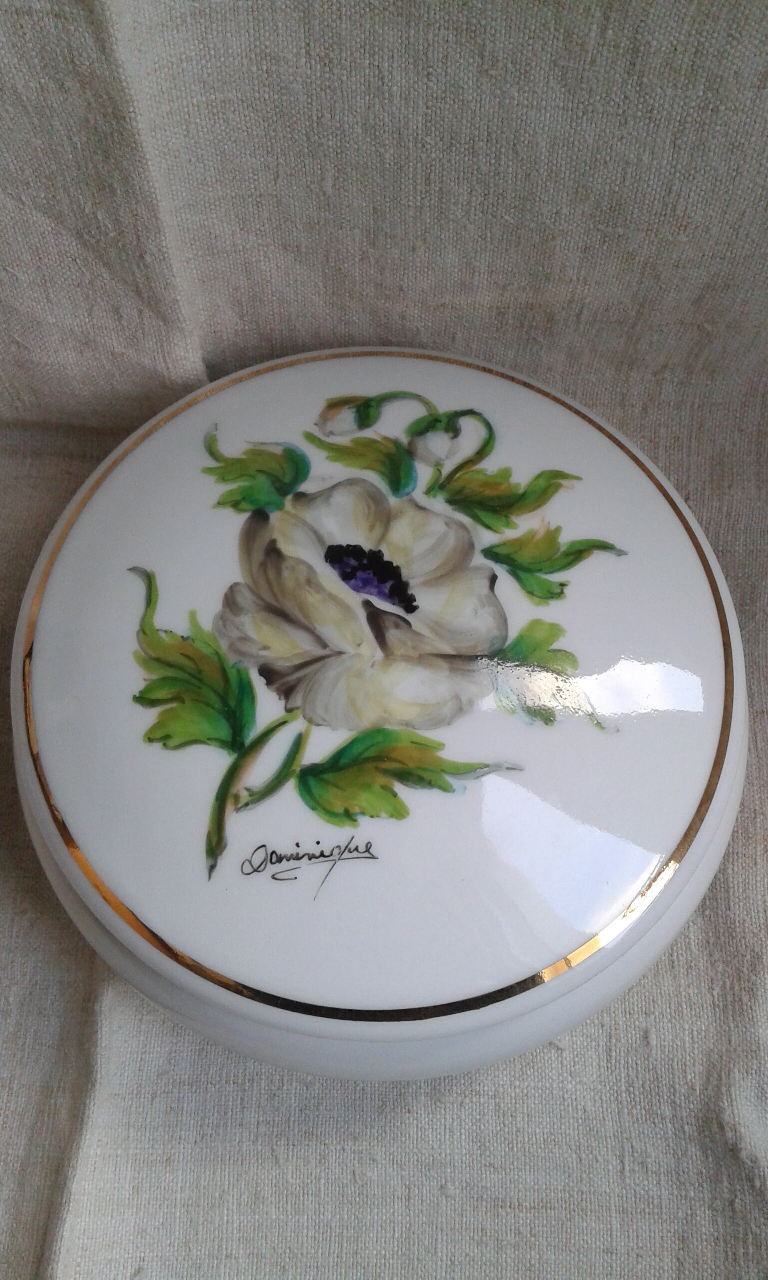 Bonbonnière, à Motif Fleur, en Porcelaine