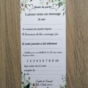 alternative au livre d'or, cartes à remplir, personnalisables,12 modèles au choix