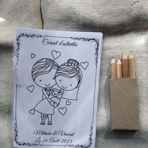 Booklet of wedding activities, for children, with pencils, 24 activities