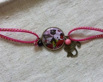 bracelet "cat and roses"