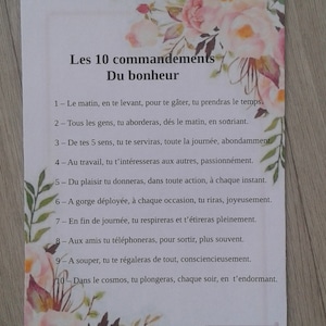 carte fleurs "les 10 commandements de l'amitié", personnalisable