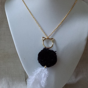 necklace &quot;black and white cat&quot;