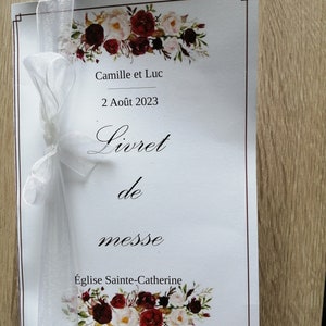 wedding mass booklet, customizable, 6 models to choose from