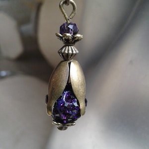 earrings "purple shamballa"