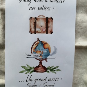 affiche " Aidez nous à boucler nos valises...", personnalisable