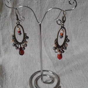 Earrings bronze and small beads