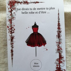 carte à gratter "demande de témoin femme", 3 modèles au choix, personnalisable 画像 2