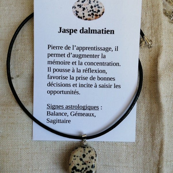 collier pendentif "Jaspe dalmatien"