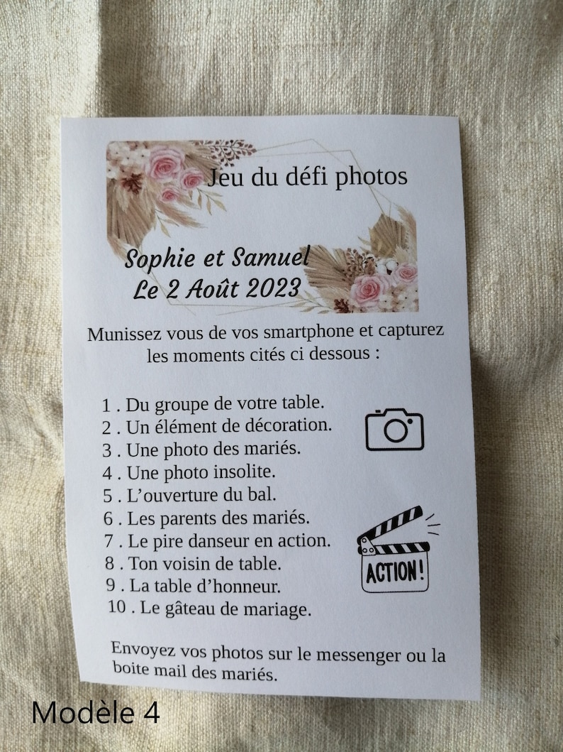 jeu du défi photos, personnalisable, 8 modèles au choix image 4