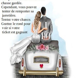 lot de 25 cartes à gratter "jeu de la jarretière", modéle voiture des mariés, personnalisables
