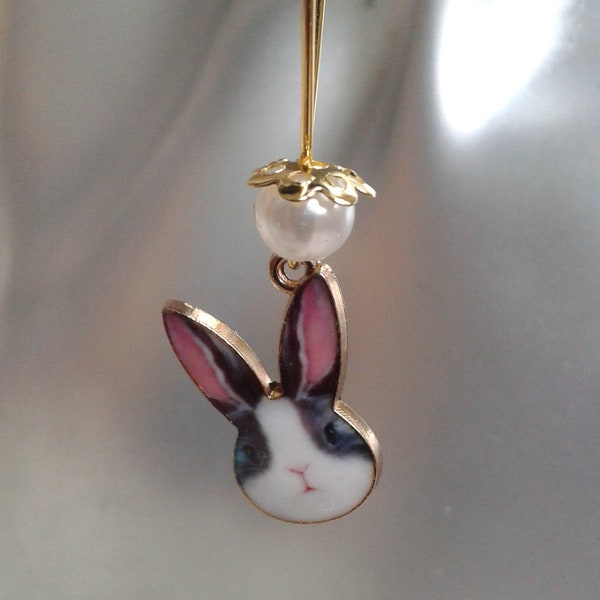 boucles d'oreilles dormeuses "lapin"