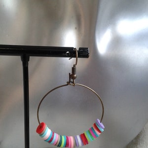 Creole earrings "multicolored Heishi beads"