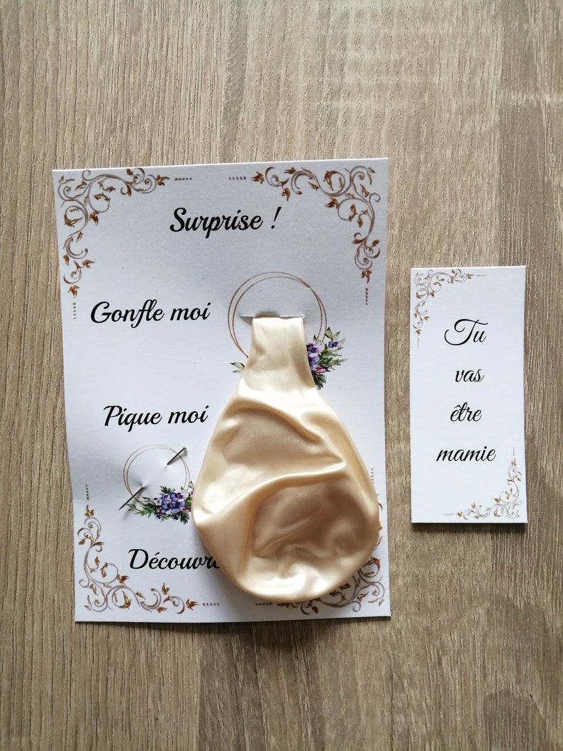carte et ballon avec message, personnalisable image 1