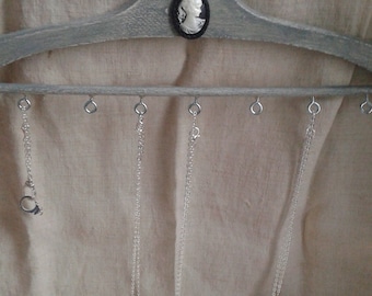 Gustavian gray patinated wood hanger, transformed into a jewelry support