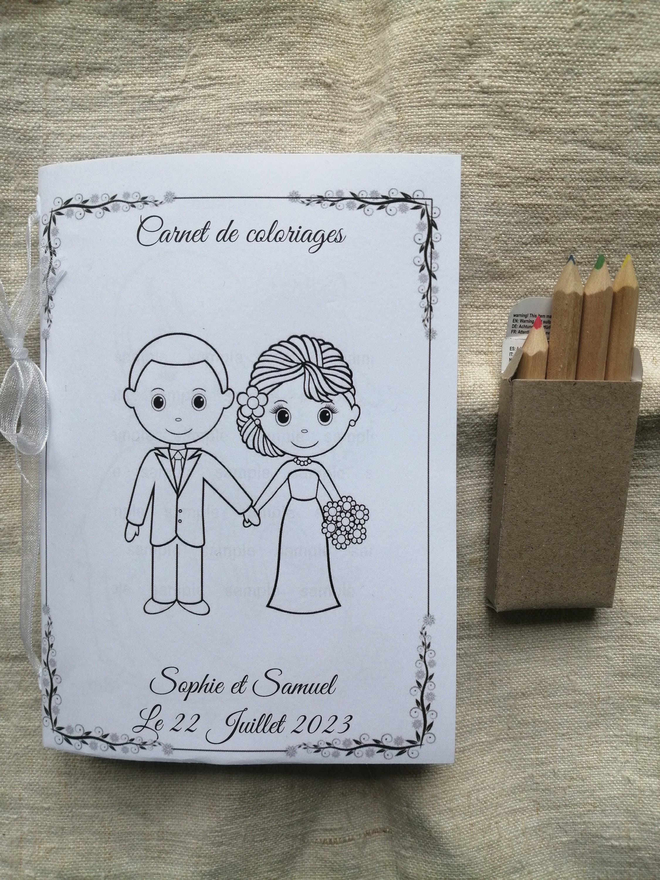 Adesivi Matrimonio Set 12 Libri Da Colorare Per Matrimonio - Con Pastelli, Sacchetti E Adesivi Cuore Per Bambini Idee Matrimonio - 7