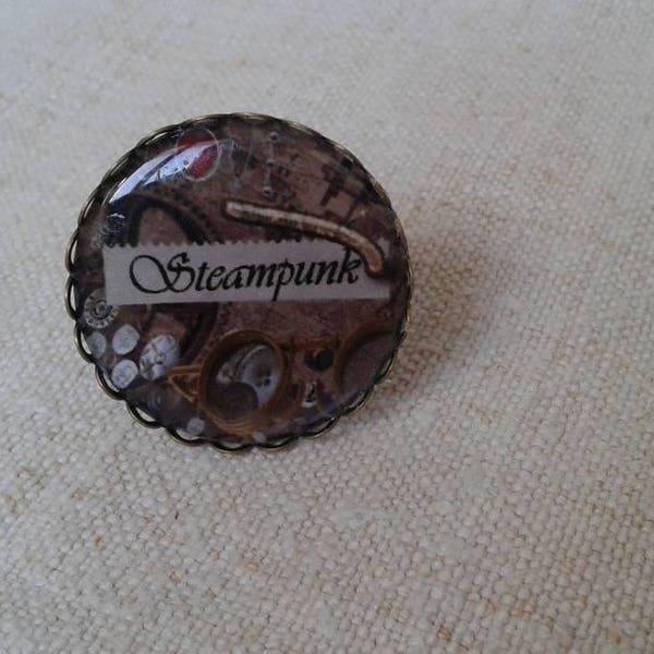 jolie bague cabochon style steampunk