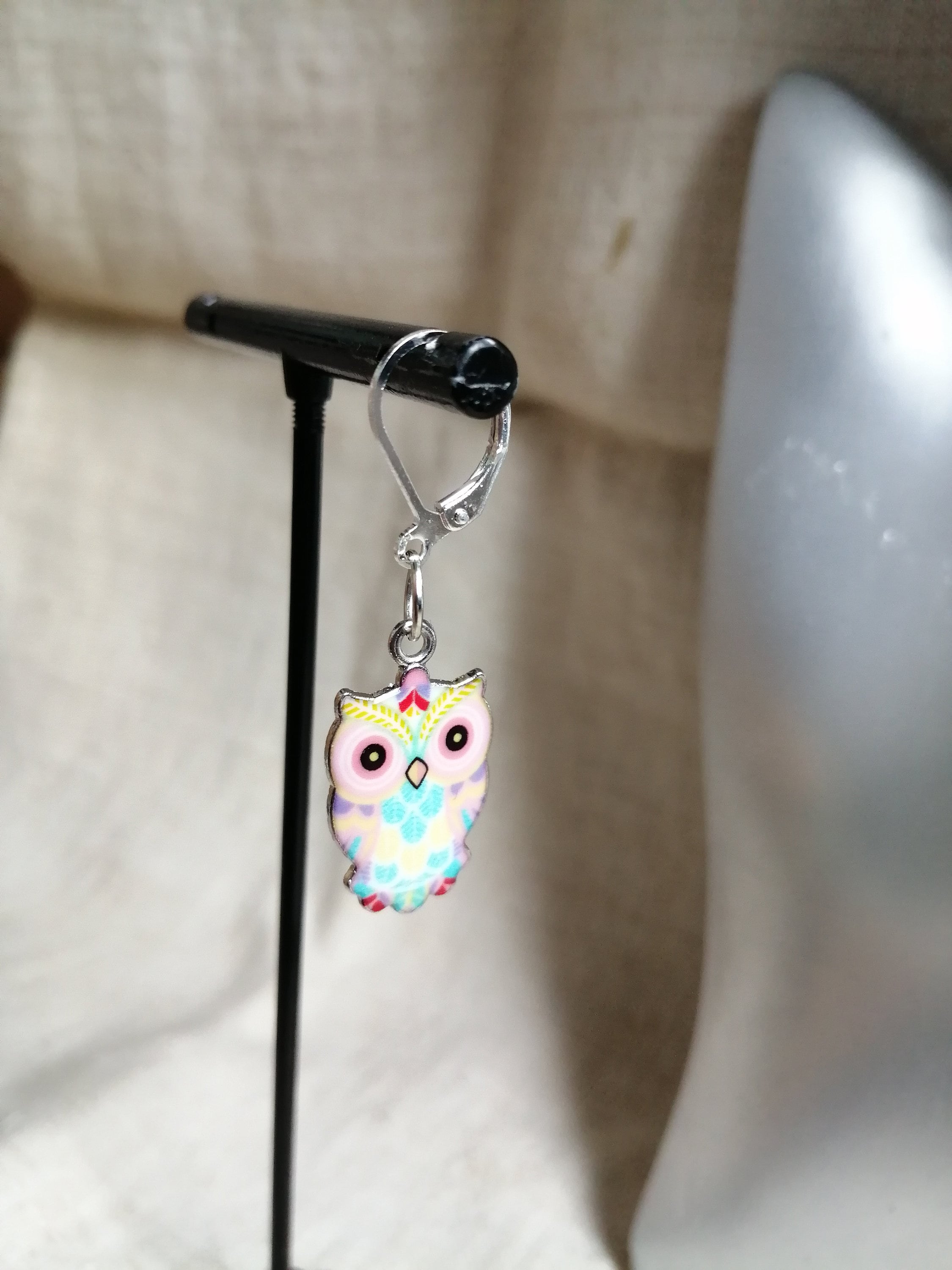boucles d'oreilles enfant dormeuses "hibou"