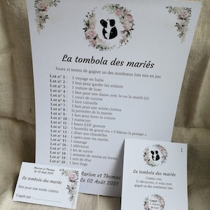 carte à gratter "jeu tombola des mariés", personnalisables, 10 modèles au choix image 2