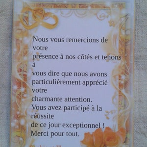 carte  de remerciement de mariage, fleurs, personnalisable