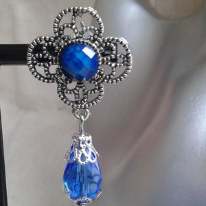 Ohrringe Nägel &quot;Silber Blume und Tropfen&quot;