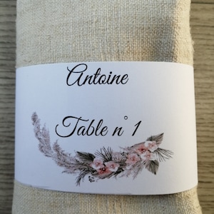 Set of 10 napkin rings, place cards, customizable, 10 models to choose from