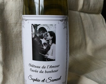 étiquette pour bouteille, mariage, anniversaire, personnalisable