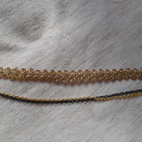 bracelet "ruban doré et chaines"