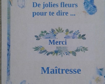 carte à planter "merci nounou" ou "merci maîtresse"