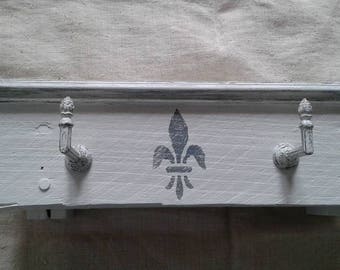 weathered grey and white coat rack Gustavian