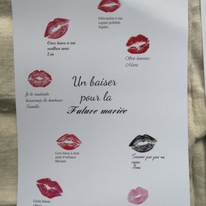 affiche EVJF "Un baiser pour la future mariée", personnalisable