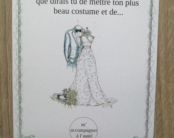 carte à gratter "demande d'accompagnement à l'autel", personnalisable, 23 modèles au choix