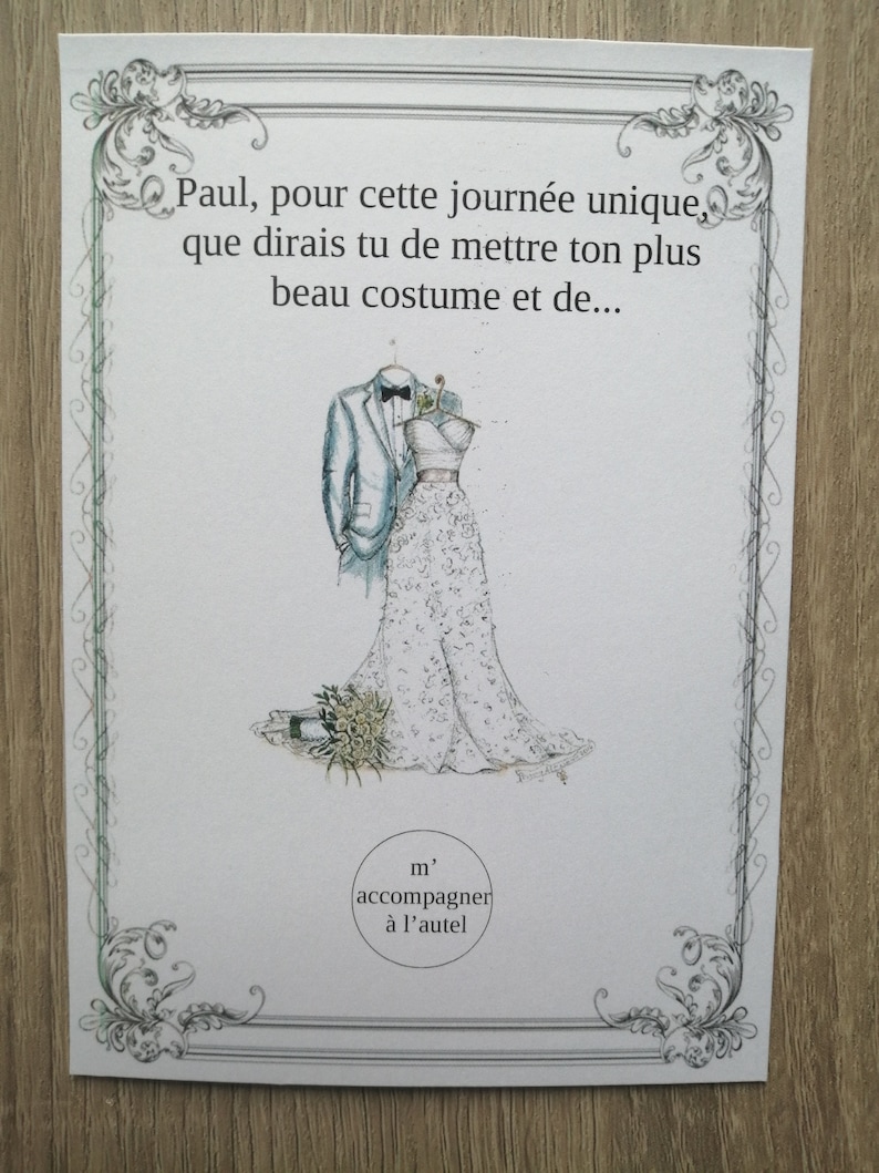 carte à gratter "demande d'accompagnement à l'autel", personnalisable, 23 modèles au choix 画像 1