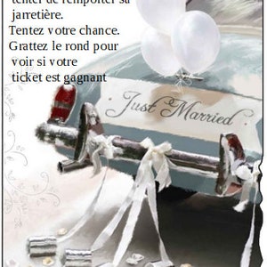 Set di 25 gratta e vinci "Garter game", modello auto, personalizzabile