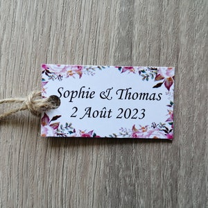 Lot of 10 perforated labels, for wedding, baptism, birthday, etc... customizable, 21 models to choose from