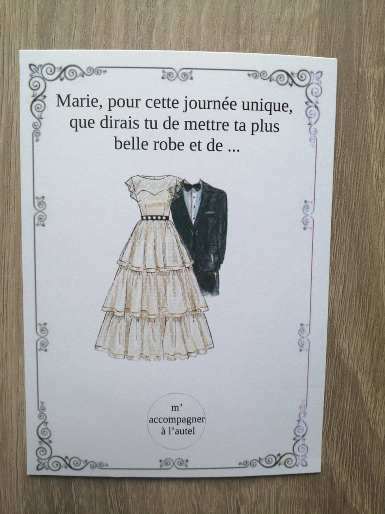 carte à gratter "demande d'accompagnement à l'autel", personnalisable, 23 modèles au choix 画像 3