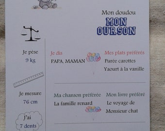 carte anecdotes pour un anniversaire, éléphant garçon, personnalisable