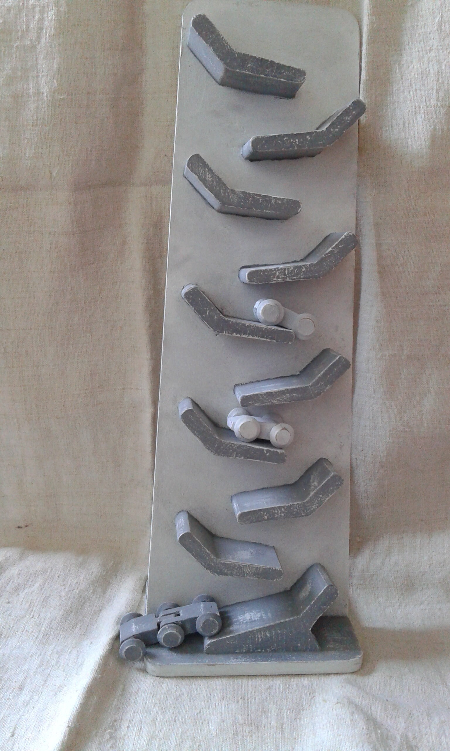 Jeu de Voitures , en Bois, Ptiné Blanc et Gris