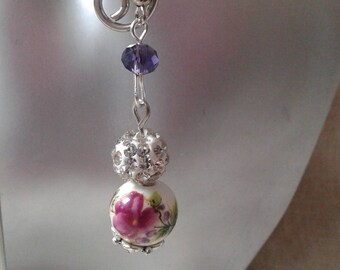 "purple flower Pearl" earrings