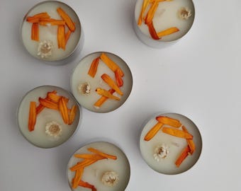 Set of 6 soy wax tealight candles, several scents available