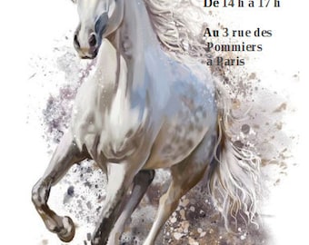 biglietto d'invito compleanno, modello cavallo, a scelta, personalizzabile