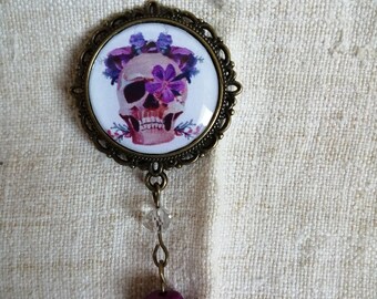 boho skull brooch