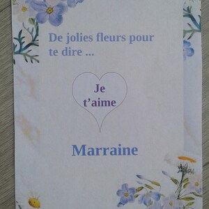 carte à planter "je t'aime marraine" ou "je t'aime mamie" , 2 modèles de chaque