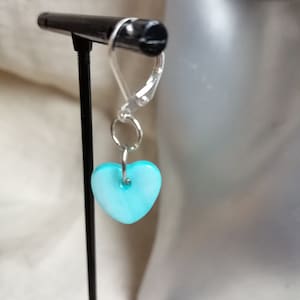 Sleeper children's earrings blue lozenge heart image 1