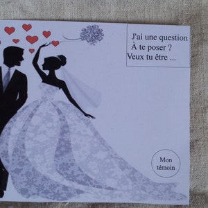 carte à gratter couple de mariés "demande de témoin" personnalisable