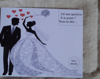 Customizable "witness request" wedding couple scratch card