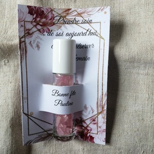 regalo da offrire, roll on con mini pietre preziose con la sua card, personalizzabile, 8 modelli tra cui scegliere