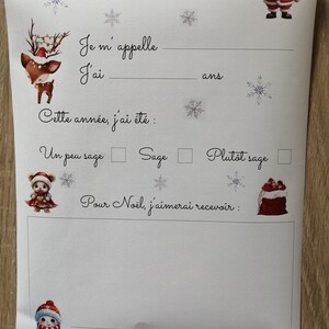 lettre au Père Noël, modèle pour petite fille, téléchargeable