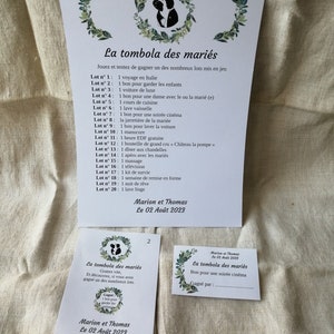 carte à gratter "jeu tombola des mariés", personnalisables, 10 modèles au choix image 3