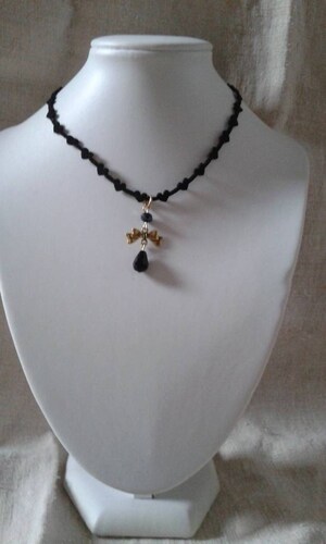 Collier Ras Du Cou Gothique - Dentelle Noire, Nœud Velours Et Cœur Perles, Bijou Vintage